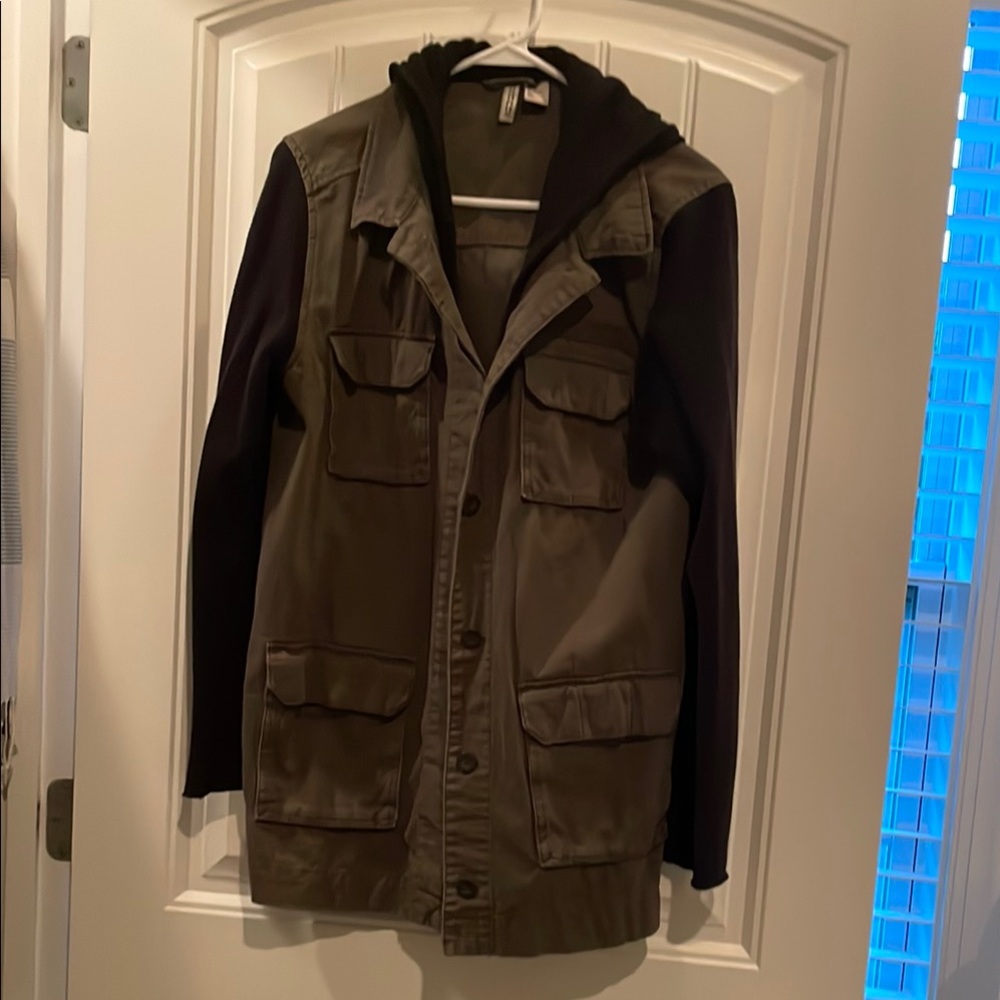 Women’s Olive and Black Hooded Jacket